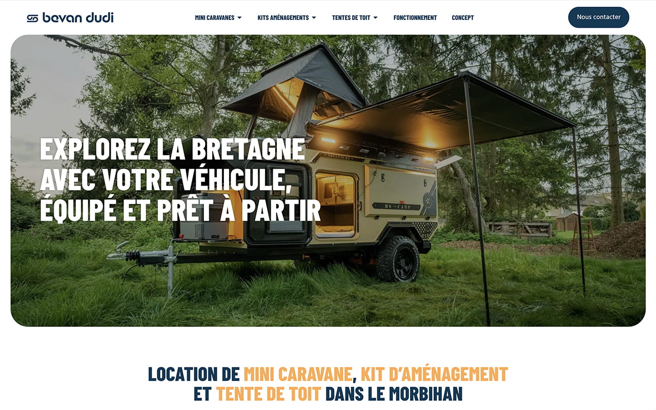 Site internet Bevan Dudi réalisé par BTG Communication