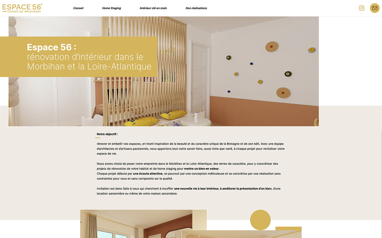 Site internet Espace 56 réalisé par BTG Communication