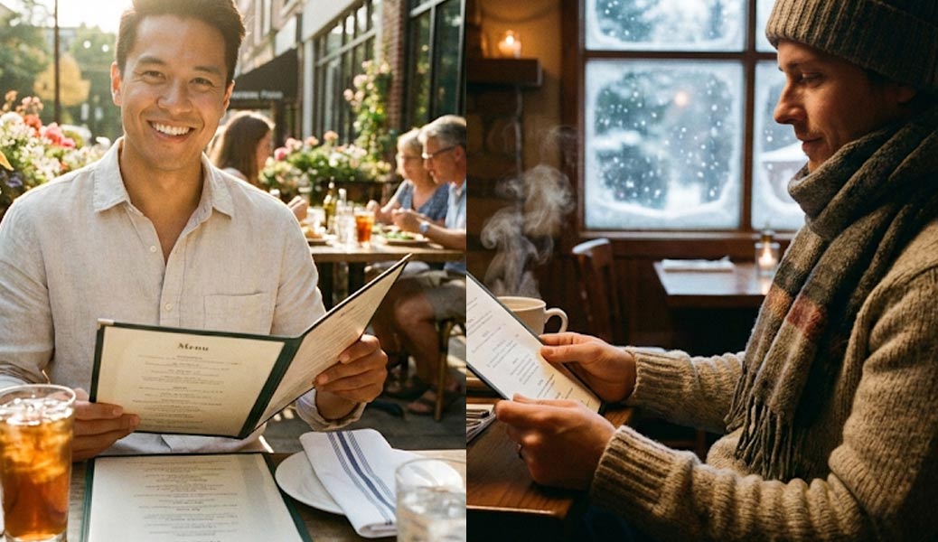 Identité visuelle restaurant adaptable saisonnalité - Communication été hiver Vannes Golfe Morbihan